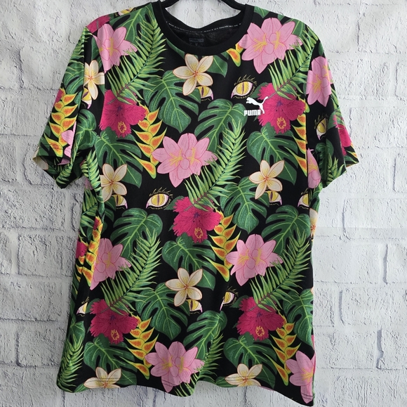 Puma Other - Puma Men's Black Floral Colorful T-Shirt